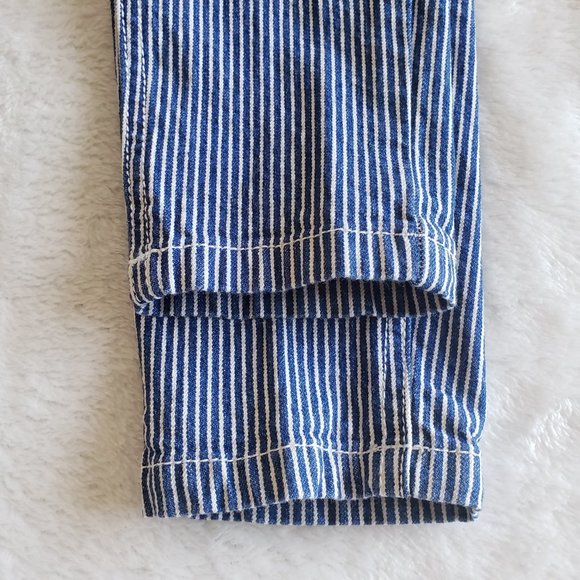 NOWADAYS Skinny Mid Rise Stretch Pinstripe Blue/White Girls Pants Size 14 - Picture 10 of 16
